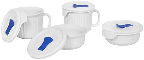 CorningWare French White Pop-Ins 8-Piece Round Bake and Serve Set 2 Pack