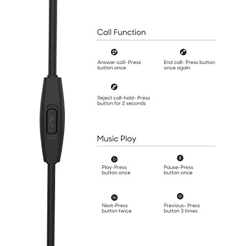 Wired Earbuds with Mic, Vogek in Ear Earbuds Earphone with in-Line Micphone Ergonomic Comfort-Fit Dynamic Crystal Clear Sound for iPhone,Samsung, Android Smartphones,Mp3 Players, Tablet and More 3.5mm