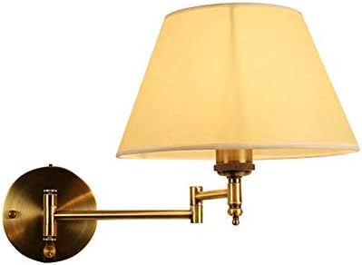 GHkj American Simple Telescopic Swing arm Wall lamp Plug Wall-Mounted Creative Bedroom Bedside lamp