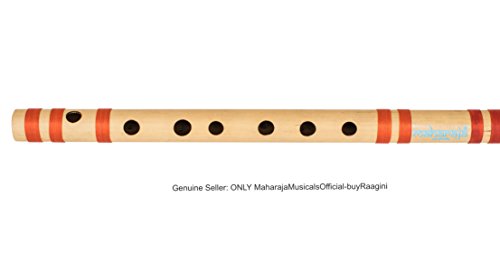 Indian Flute, Concert Quality bansuri, Maharaja Musicals, Scale C Sharp Medium 18.6 Inches, FINEST Indian Bansuri, Bamboo Flute, Hindustani Bamboo Bansuri, Nylon Pipe Bag (US-PDI-CFA) - Thumbnail 2