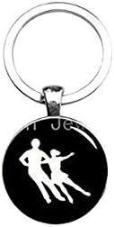 figure skating pairs key chain charming dancing silhouette keychain