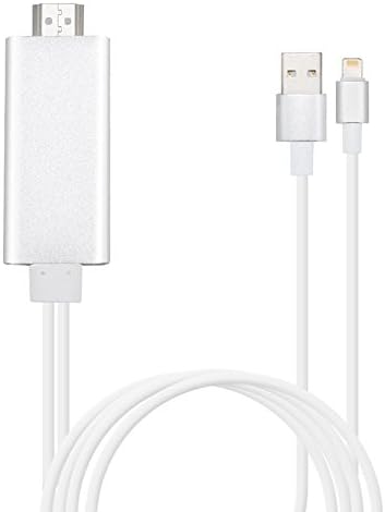 Kimwing Lightning to HDMI, Upgrade 6.4 Ft 1080P Lightning Digital AV Adapter for iPhone iPad iPod, No Need Personal Hotspot, WIFI, Setup (Silver)