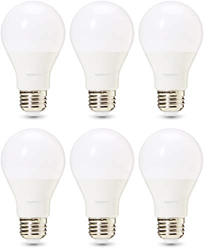 AmazonBasics Commercial Grade LED Light Bulb | 40-Watt Equivalent, A19, Daylight, Dimmable, 6-Pack