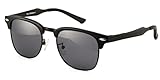 Larvin Torria Half Frame Polarized Wayfarer Sunglasses with Metal Rivets