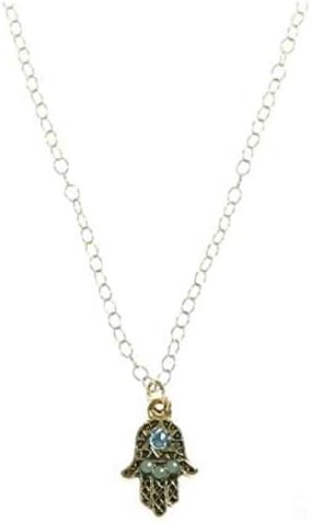 Clara Beau Small Hamsa with Swarovski Crystals Necklace
