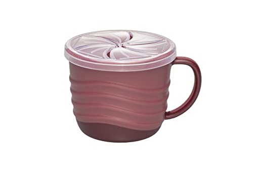 nip Snackbox 2in1 Eat Green für Kinder, Greifbox aus nachwachsenden Rohstoffen, mit Deckel, Krümelfrei, Made in Germany, ab 9 Monaten, Colour: Rot