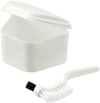 Denture Bath or Storage Case and Double Tipped Multi Use Brush