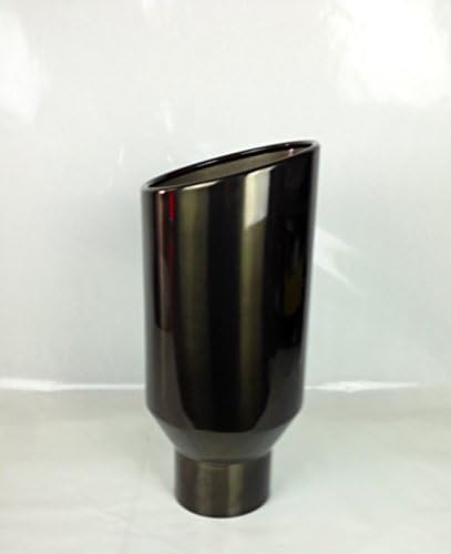 5" Inlet 7" Outlet 18" Long Rolled Angle Midnight Black Chrome Diesel Performance Exhaust Tip