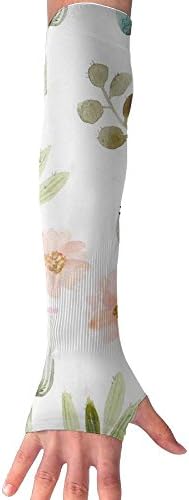 Watercolour Cactus Flowers Outdoor Arm Sleeves Cover Glove Sunblock Cooler