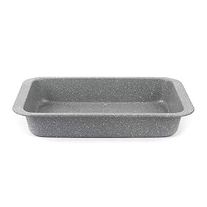 Salter-BW02774G-Marble-Collection-Carbon-Steel-Pan-Ideal-for-Sunday-Roasts-36cm-Grey-Set-of-1 Salter BW02774G Roasting Tin, Non-Stick Roaster, Carbon Steel Roast Oven Pan, Deep Baking Pan For Chicken, Traybakes…