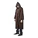 wodceeke Halloween Star Wars Jedi Robe, Unisex Deluxe Knight Cool Tunic Hooded Robe Cloak for Cosplay & Halloween Party Brown