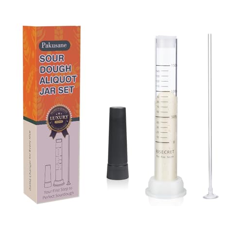 Sourdough Aliquot Jar for Sourdough Starter, Transparent Acrylic Measuring Tube for Dough Rise Tracking, Artisan Bread Baking Tool for Brioche, Panettone & Bakers (white, 1pcs acrylic)