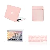 TOP CASE - 4 in 1 Essential Bundle Hard Case, Keyboard Cover, Sleeve Bag, Screen Protector Compatible MacBook Air 13