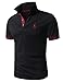 H2H Mens Classic Lightweight Giraffe Polo Shirts with Giraffe embroidery BLACK US S/Asia L (JDSK36)