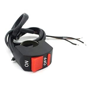 Aan/uit-knop Headlight Schakelaar met 3 Kabels voor Moto/Electric Vehicle BLACKVehicle Electronics