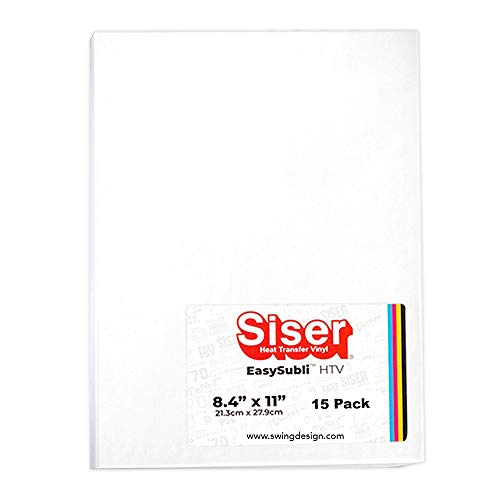 Siser EasySubli Sublimation Heat Transfer Vinyl 8.4" x 11" 15 Pack Pricepulse