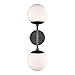 Light Society LS-W268-BK-WH Zeno Black and White Glass 2-Light Globe Wall Sconce, Mid Century Modern Retro Vintage Style