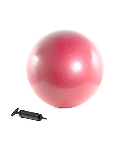 Burst Resistant Yoga/Exercise Ball with Pump, Red 75 cm Diameter