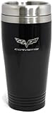 Corvette C6 Travel Mug Travel Coffee Mug Cup Stainless Steel Tea Mug Thermo - Black