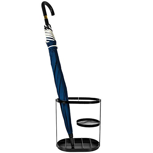 Black Metal Umbrella Stand Rack, Assembled Umbrella Storage Holder