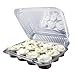 pizety Bakers Pantry 12 Compartment Cupcake Containers Strong Quality and Sturdy BPA Free Crystal Clear Cupcake and Muffin Containers with Superior Hinged Lid 12 pack Cupcake Boxes (12 pack)