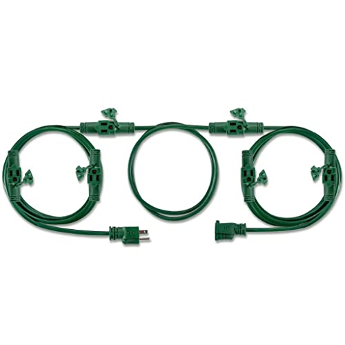 7 Outlet 35 FT Multi Plug Extension Cord Outlets Spaced Every 5 Feet