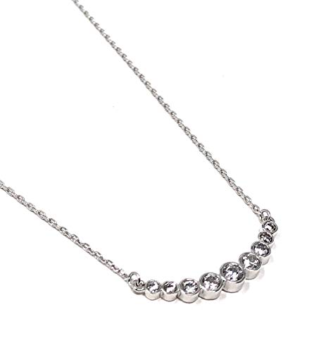 Circle Pendant Necklace Silver Tone 
