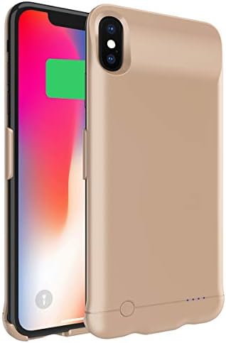 Ylinova iPhone Xs Max Battery Case, Ultra Slim 6200mAh External Portable Rechargeable Battery Pack Power Bank Extended Backup Charging Protective Case for iPhone Xs Max Golden