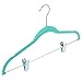 24 Pack Adult Clothes Velvet Hangers with Clips Teal Ultra Thin No Slip 17