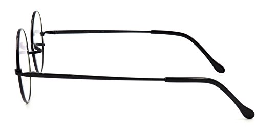 Agstum Pure Titanium Retro Round Prescription Eyeglasses Frame (Without Nose Pads) (Black, 44mm)