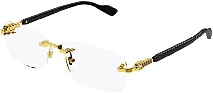 Amazon.com: Gucci Rectangular Eyeglasses GG0131O 001 Gold  display picture 1