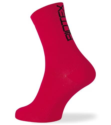 BIOTEX Calza Pro in Piquet Unisex per Ciclismo e Running, Calza Traspirante ed Elastica, Intimo Tecnico Sportivo, Rosso, L (43-45)