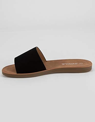 Soda Shoes Plain Black Slides Womens Soda Shoes Efron-S Women Flip
