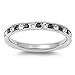 Jinique Stainless Steel Eternity Black and Clear Cz Wedding Band Ring 3mm(7)