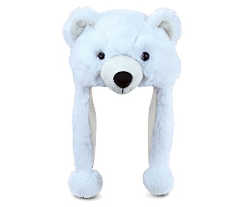 Puzzled Polar Bear Super-Soft Stuffed Plush Hat Cuddly Animal Toy