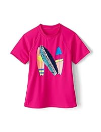 Protector de sarpullido con cuello simulado y lentejuelas Little Girl de Lands 'End