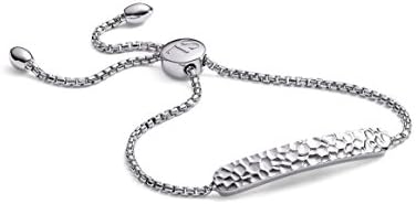 Sasha Liv Sterling Silver Orleans Hammered Rounded Bar Chain Bracelet