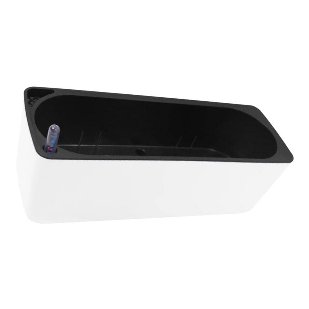 Perfeclan Flower Pots Indoor Plastic Self Watering Planter Pot Rectangle for All House Plants, Flowers, with Water Level, White