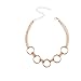 Chicer Fashion Choker Necklace with Annulus for Women and Girls (Gold).