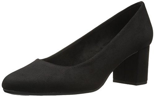 Easy Street Women’s Proper Pump, Black Suede, 7.5 X-Wide