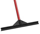 Heavy Duty Floor Scrubber Squeegee- 18.25" Solid Natural Rubber Blade- 58" Long Handle- Dries Flat & Curved Surfaces- Best for Washing & Drying Shower Glass/Bathroom/Kitchen/Windshield/Window