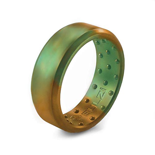 BULZi Wedding Bands, Massaging Comfort Fit Premium Silicone Ring with Airflow, Men's and Women's Rings, Breathable Flexible Work Safety Design (Patina, Size 5 - (7mm Width Band)) - Thumbnail 4