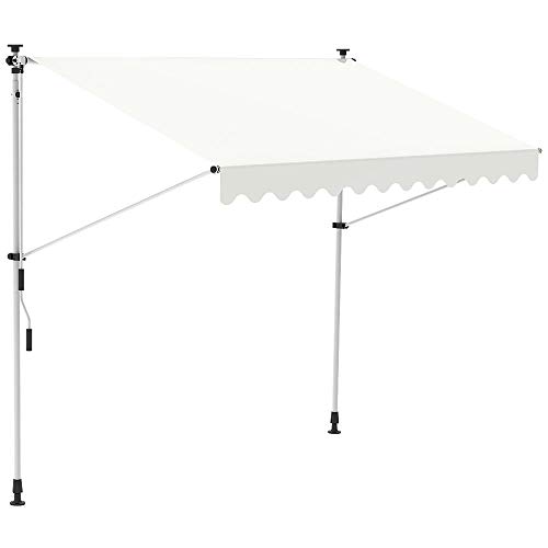Melko Klemmmarkise 250 cm breit Creme Balkomarkise ohne Bohren Sonnenschutz Terrassenüberdachung