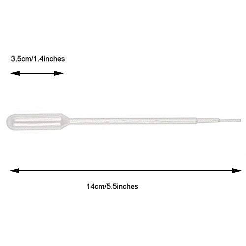 300PCS 1ml Disposable Plastic Clear Liquid Dropper Transfer Pipette Eye Droppers,Volumetric Pipettes,Essential Oils Pipettes