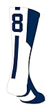 TCK Player Id Navy/White Custom Number Crew Sock