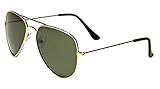 Mirozi Unisex Classic Aviator 52MM Polarized Sunglasses (Gold Frame, Dark Green Lens)