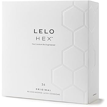 LELO HEX Original, Luxury Condoms with Unique Hexagonal Structure, Thin Yet Strong Latex Condom, Lubricated (36 pack)