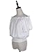 Anna-Kaci Women's Off Shoulder Peasant Tops Boho Short Sleeve Ruffle Shirts Smocked Blouse, White, Large