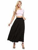 Zeagoo Women'S Elastic Stretchy Waistband Lightweight Length Maxi Skirt