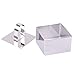 FUBARBAR Mini Cake Cutter Mold - Pastry Ring with Pusher, 3 X 2 Inch Stainless Steel Assorted Shape (Square)